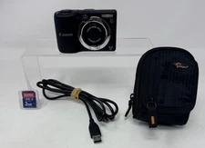 Canon Powershot A1400 HD 16.0MP Digital Camera Black 2gb SD/AA Bat/Case - Tested