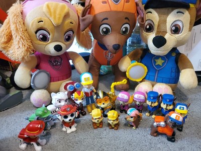 Mixed Lot of 16 Paw Patrol Figures ,two Talking Plush And One Regular Stuffie