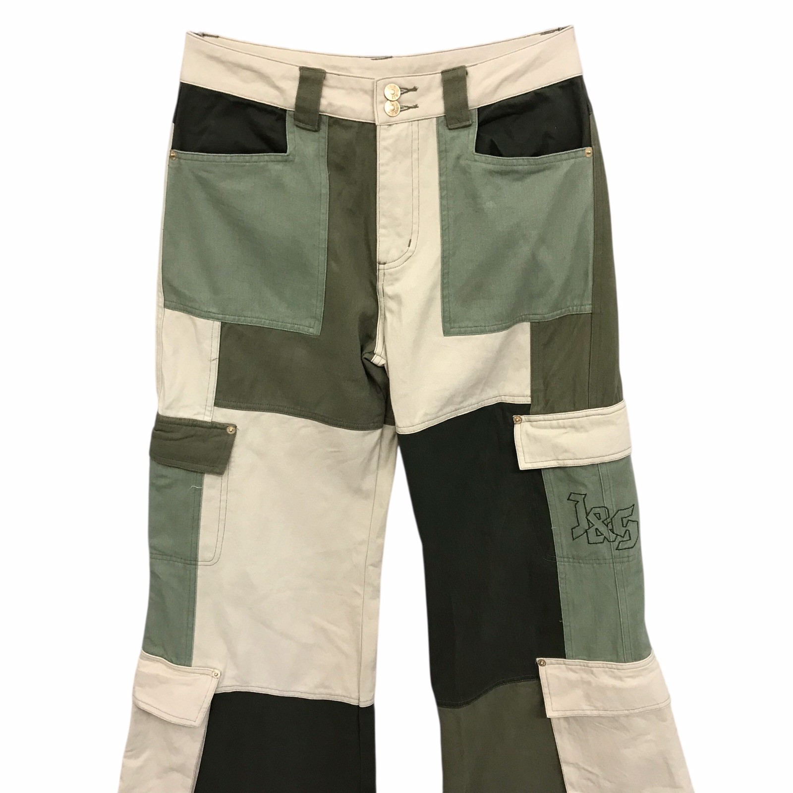 Jagger & Stone Miller Patchwork Cargo Pants Flare… - image 2