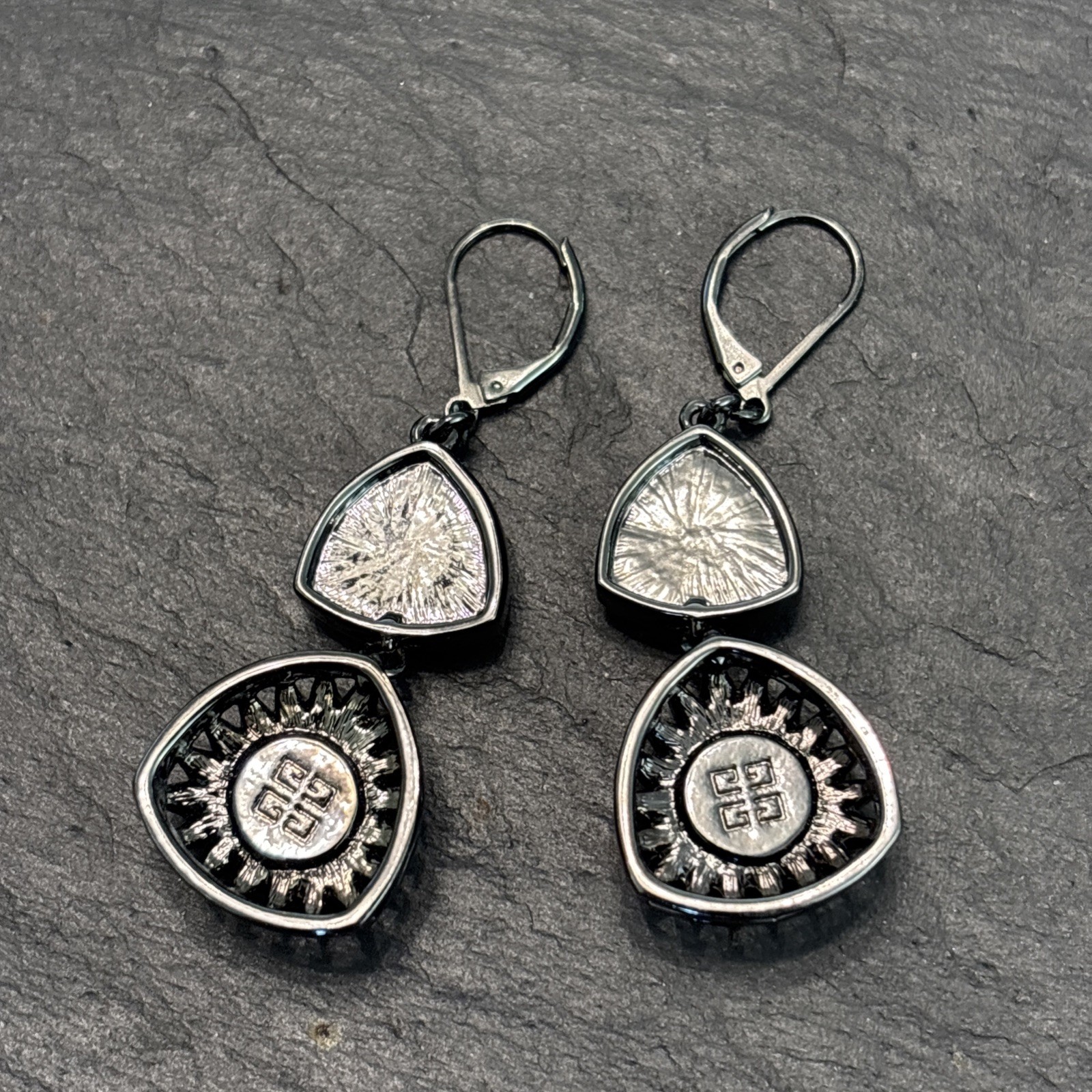 Givenchy Vintage Dangle Rhinestone Silvertone Sta… - image 10