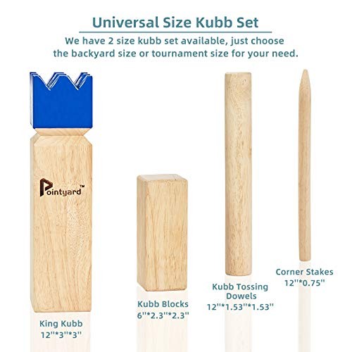 Kubb Yard Game Set, Kubb Game Set con Borsa da Trasporto - Legno 3 Pollici Kubb Blu - Foto 6 di 8