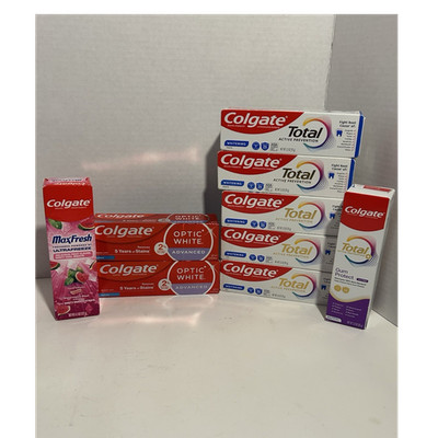 Colgate Total Optic White MaxFresh Gum Protect Whitening Toothpaste Lot Mint