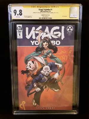 Usagi Yojimbo # 1 (2019) Campbell Variant CGC 9.8 SS Signed Campbell & Sakai