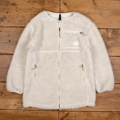 North Face Fleecejacke M Damen 00er Hochflor flauschig weiß Outdoor Wandern