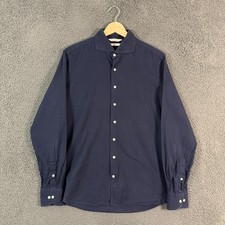 Suitsupply Shirt Mens 15.5 Blue Extra Slim Fit Spread Collar Long Sleeve