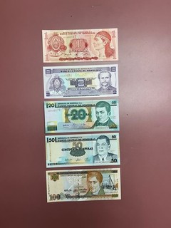 Lot of 5 Honduras UNC Banknotes