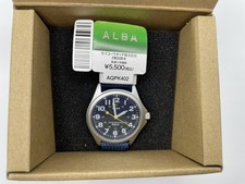 SEIKO Alba AQPK402 Navy Dial Blue Strap Quartz Mens Watch 50m Luminous Hands