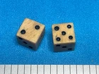 PAIR --1800s CIVIL WAR—-HAND-CARVED CATTLE BOVINE  DICE———C-11