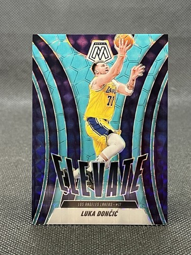 2024-25 Mosaic Luka Doncic BLUE FLUORESCENT ELEVATE #'d 19/30 Los Angeles Lakers