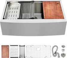 33" Farmhouse Apron Sink Single Bowl Kitchen Sink Stainless Steel Sink