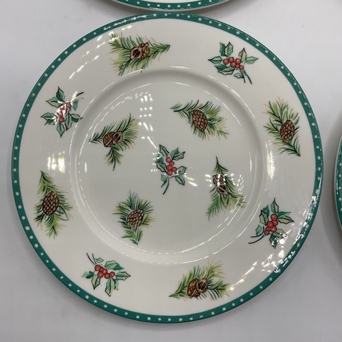 4 Piatti Insalata Auguri di Natale Mikasa Super Forte Fine China 8,5" - Foto 3 di 6