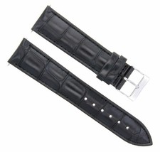 21MM ITALIAN LEATHER WATCH STRAP BAND FOR LONGINES WATCH 21/18MM BLACK
