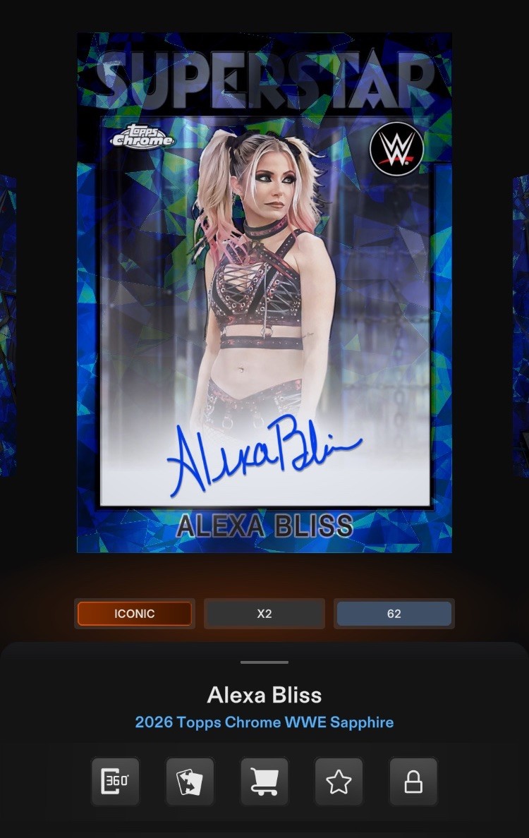 Topps WWE Slam Alexa Bliss💫Iconic 1986 Sig Sapphire Chrome {DIGITAL}