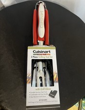 Cuisinart 3 Piece Grilling Tool Set With Glove Cgs-134 Stainless Steel New