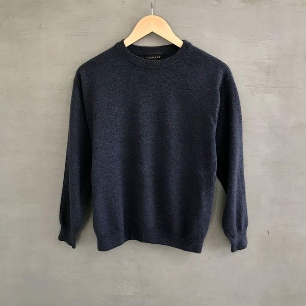 Men Canali Sweater Navy Wool 38 / M / 46