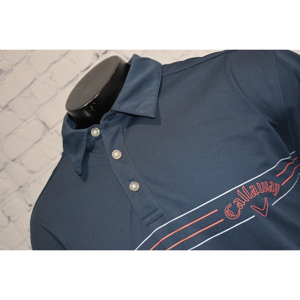 Camisa polo de golf Callaway para hombre talla 2XL XXL azul rendimiento Opti-Dri Foto 2 de 4