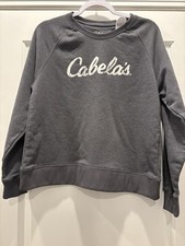 New Cabela  s Ladies Women's Grey Sweatshirt Size Medium Long Sleeve Crew Neck