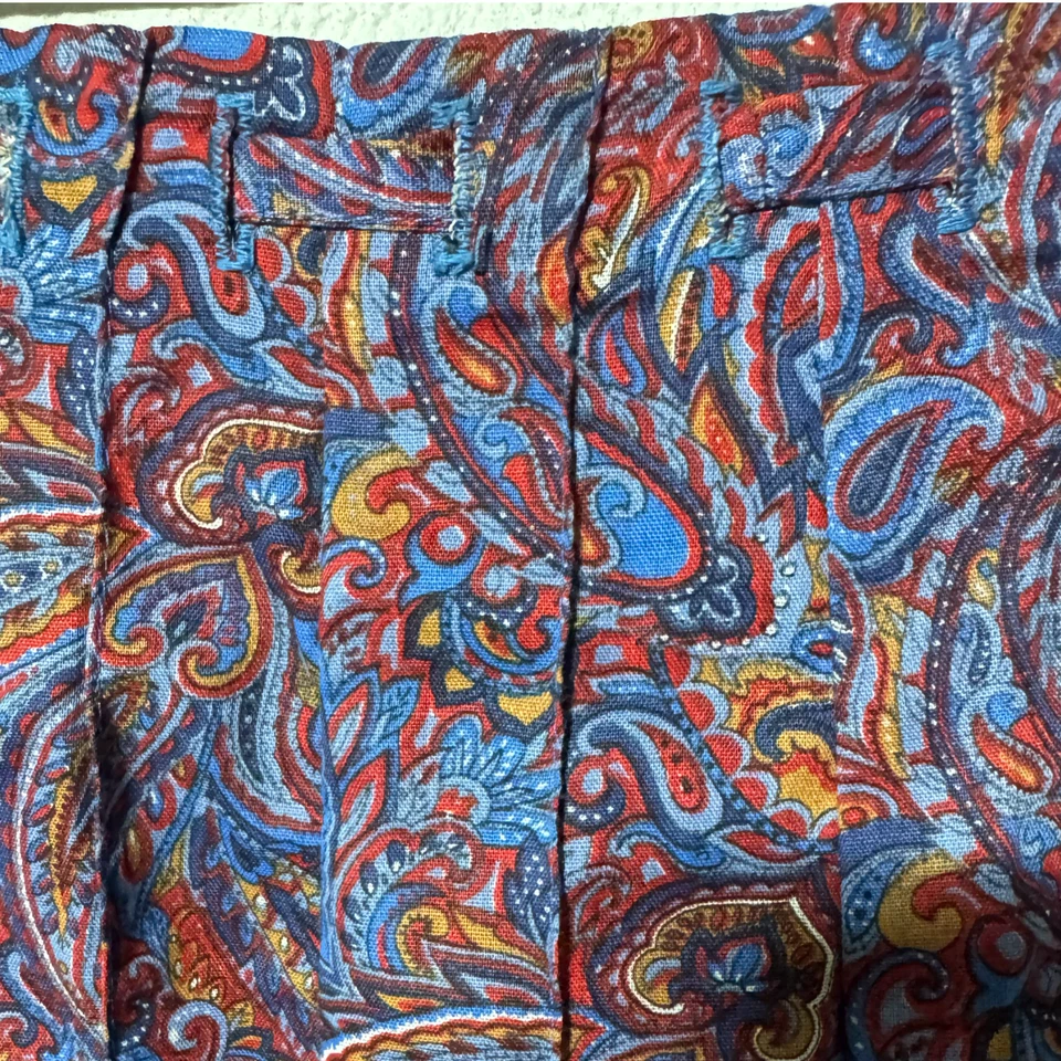 Falda Midi De Colección Años 60 Herman Geist Tono Joya Paisley Plisada Abotonada Pequeña 10 Foto 4 de 4