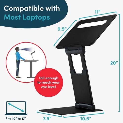 Ergonomic Adjustable Laptop Riser - Fits 10-17 Inch Laptops & MacBooks - Port... - Picture 5 of 5