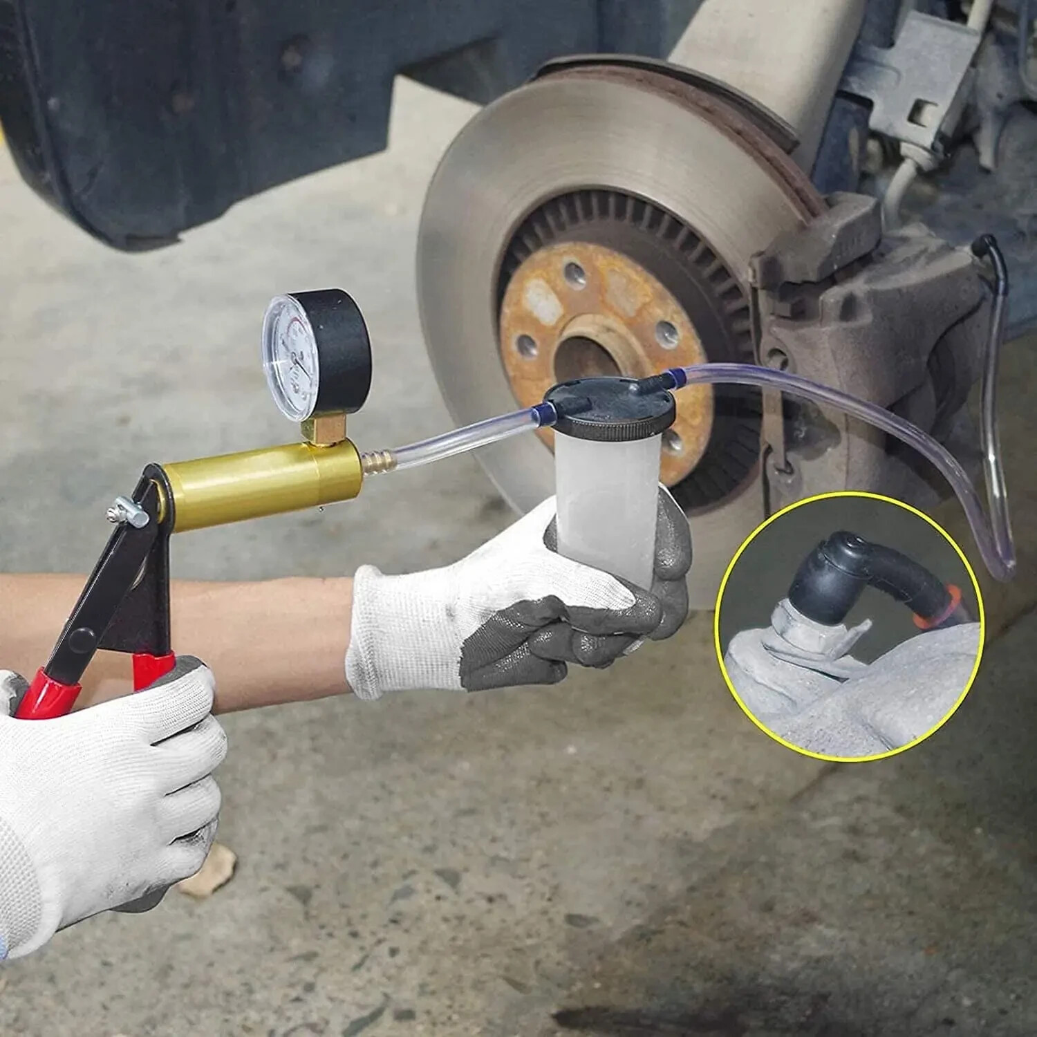 Kit Spurgo Freni 2in1 Tester per Pompe a Vuoto per Autoveicoli Pompa Manuale - Miniatura 11