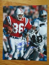 STANLEY MORGAN signed 8x10 Photo NEW ENGLAND PATRIOTS '85 AFC Champs SB XX