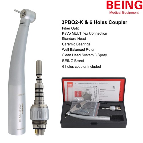Pieza de mano dental de alta velocidad LED de fibra óptica BEING para acoplador KAVO NSK 4 6 orificios - Imagen 185 de 350