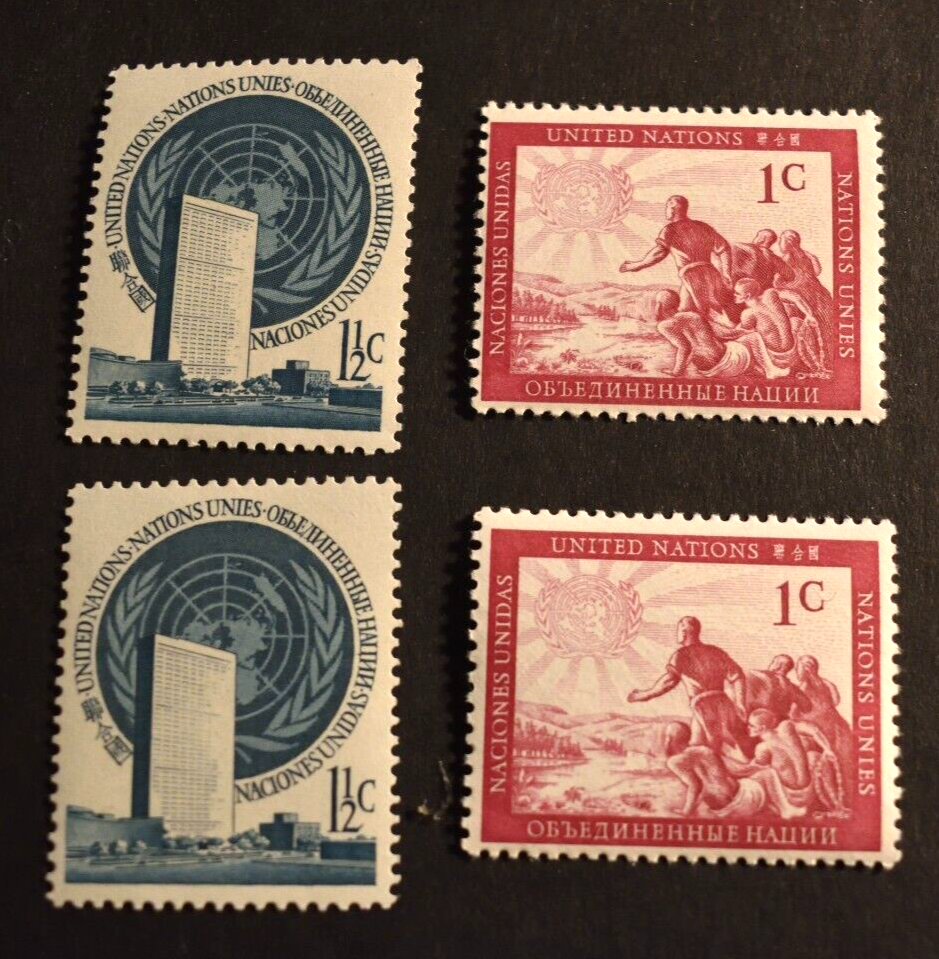 4 - 1951 United Nations Stamps - SW# 1-2 - MNH/VF | eBay