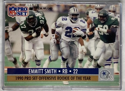 Emmitt Smith 1990 Pro Set Card 1 Offensive Rookie Of The Year RC
