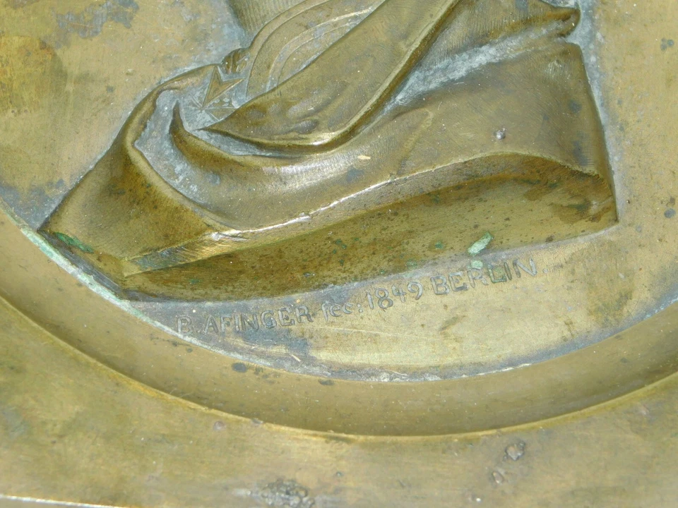 Plaquette Portrait Médaillon Bronze "F.V.WRANGEL Gen.D.CAVAL." Signé B.Afinger - Photo 3/4