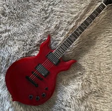 Custom Audio Electric Guitar Irregular Shape Red Quilted Maple Top H-H Pickups