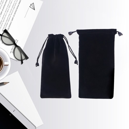 2Pcs Black Cloth Watch Storage Bag Jewelry Pouches Drawstring Bags Cloth Bag