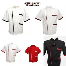 GIACCA CUOCO CHEF CUCINA PIZZERIA ALIMENTARI PUB  BOTTONE A PRESSIONE