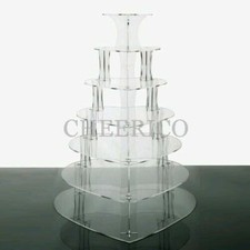 7 Tier Heart Acrylic Cupcake Stands Cup Cake Stand Cheerico Cupcake Stands