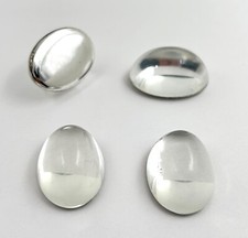 12 VINTAGE CRYSTAL ACRYLIC 25X18mm. OVAL HIGH DOME SMOOTH CABOCHONS 7224