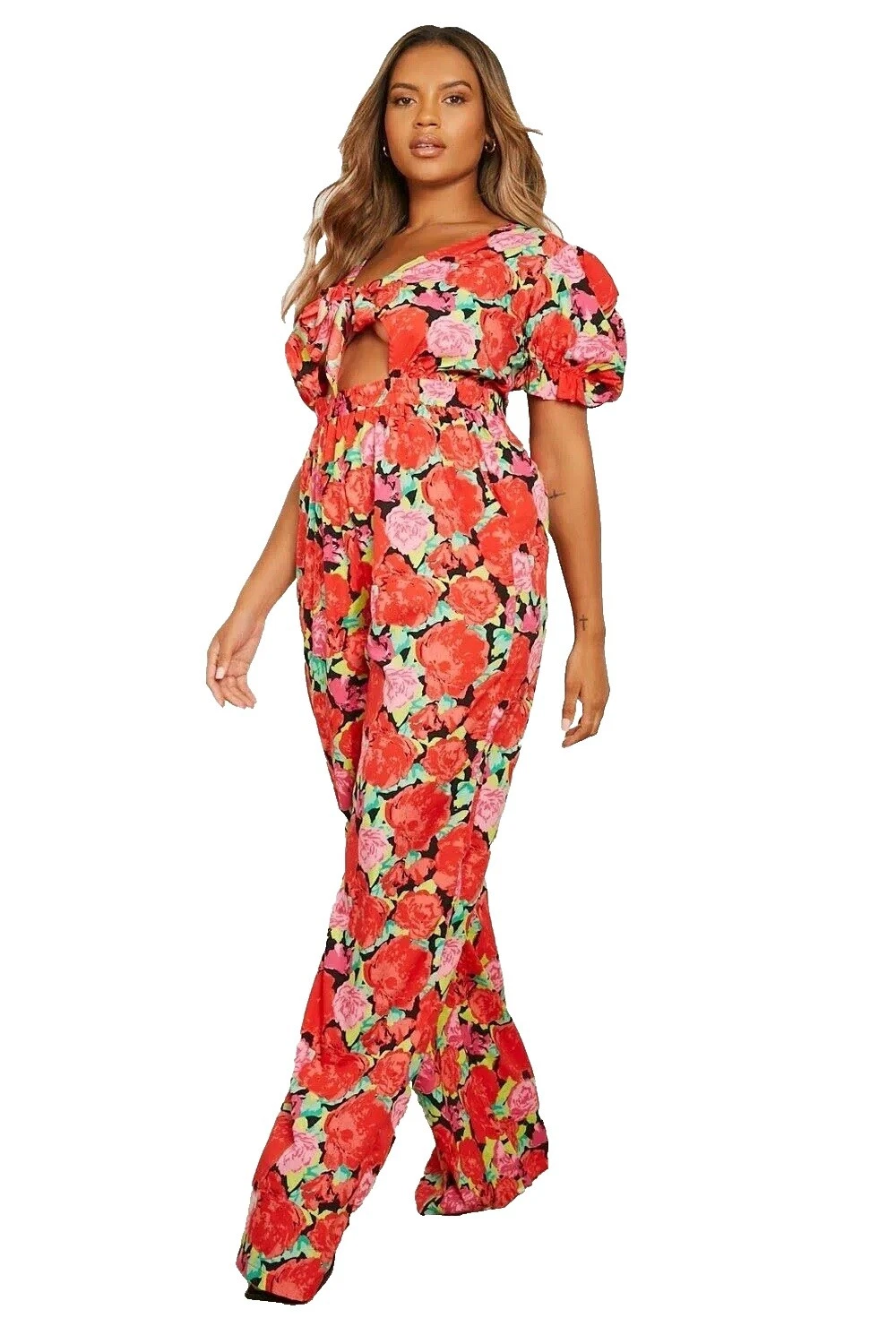 Mono floral multicolor Boohoo & Rompers for Women
