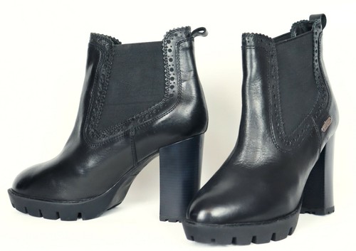 PEPE JEANS Black Real Leather Chelsea 