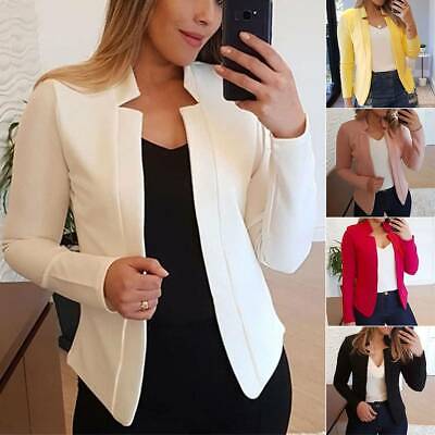 Women Casual Slim Blazer Suit Jacket Coat Formal Career OL Outwear Tops Overcoat
