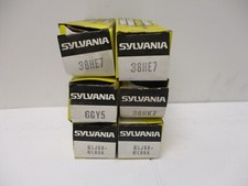 SYLVANIA VINTAGE ELECTRONIC TUBES, LOT OF 6, SEE DESCRIPTION FOR P/N'S