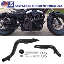 2 Exhaust Pipes W Torque Cone Black Fits For Harley Sportster Softail 1984-24