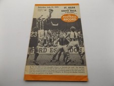 1973 AUSTRALIAN RULES PROGRAMME - ST KILDA v SOUTH MELBOURNE FOOTBALL RECORD