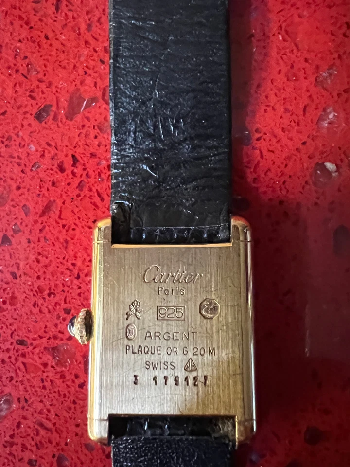 RELOJ TANQUE MECÁNICO CARTIER MUJER TRICOLOR VERMEIL 18 K HECHO EN SUIZA Foto 2 de 4