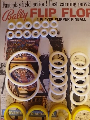 Kit Élastiques & Doigts De Batteur Jaune Pour Flipper BALLY FLIP FLOP - Neuf - Pièces Détachées