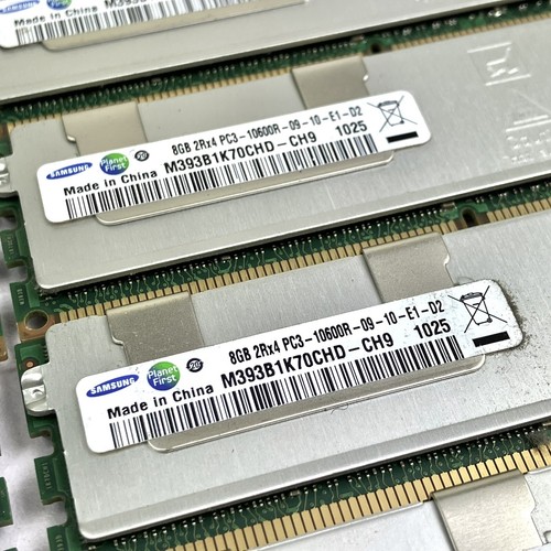 16X Samsung CN M393B1K70CHD-CH9 8GB 2Rx4; 4X Hynix 4gb 2Rx4 From Dell R610 - Picture 2 of 7