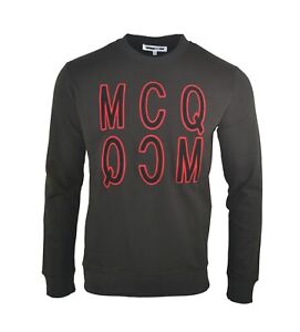 Mcq Mirrored Velvet Raised Text Logo Sweatshirt Black Red Alexander Mcqueen Ebay