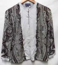 LANVIN Paisley tunic top blouse v neck Silk Italy Size Sz Sm Md S M Small Medium