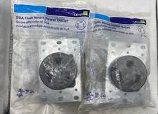 2 Leviton 50A Flush Mount 6-50R Welder Electrical Power Outlet, Black 5374-S00