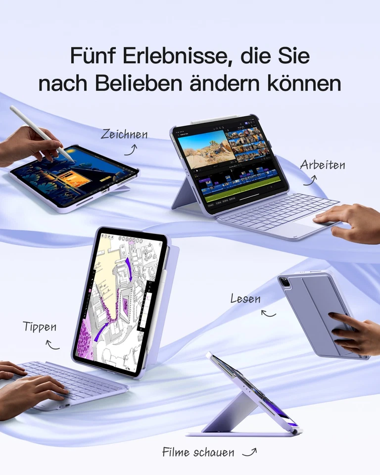 Inateck Hülle Tastatur Ultraleichte iPad 11 Gen. A16,iPad 10,Air 7/6,Pro 11 10.9 - Bild 4 von 4