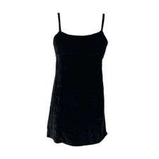 vintage miu miu F/W1997 90s black velvet mini tank camisole slip dress
