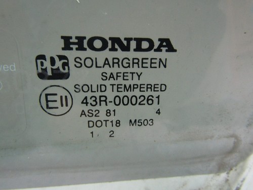 Door Window Glass Pilot 2003 2008 Honda 3.5L V6 Left Driver Side Front OEM - Picture 3 of 6