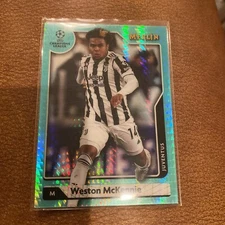 2022 Topps Merlin UEFA Europa Aqua Prizm Weston Mckennie Juventus